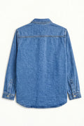 ELLS CART ARTICLE # 3307 Blue Relaxed Fit Denim Shirt