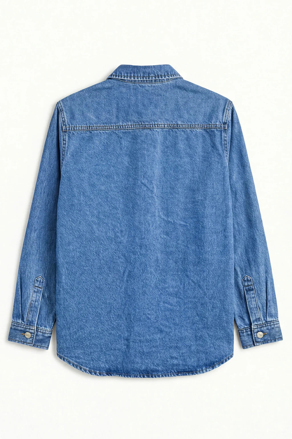 ELLS CART ARTICLE # 3307 Blue Relaxed Fit Denim Shirt