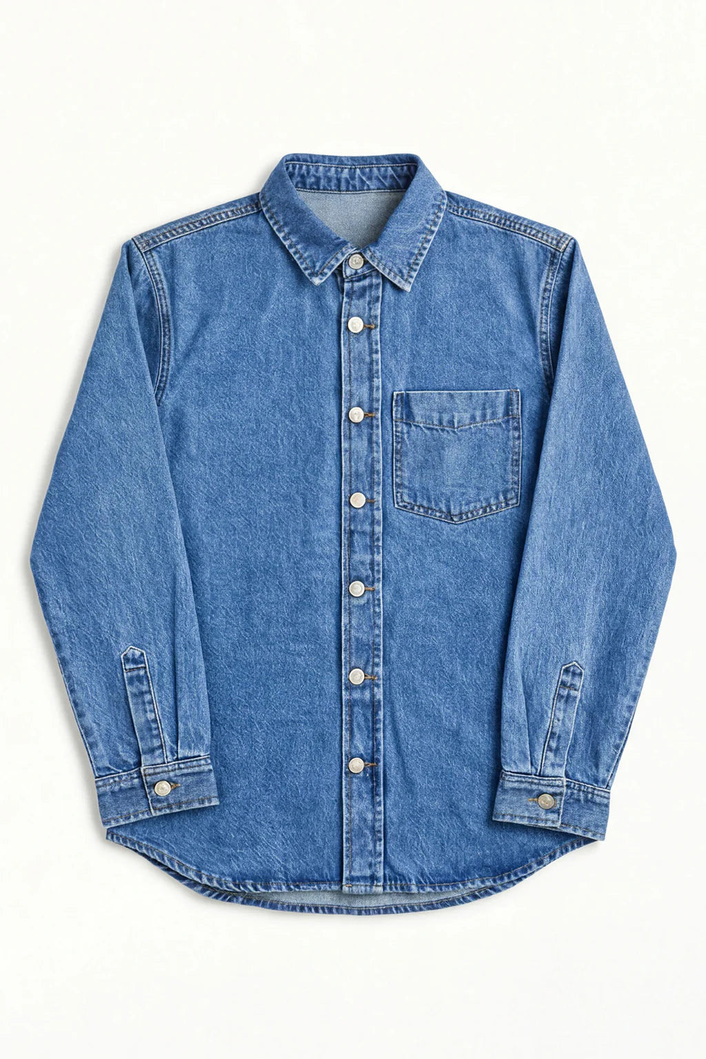 ELLS CART ARTICLE # 3307 Blue Relaxed Fit Denim Shirt